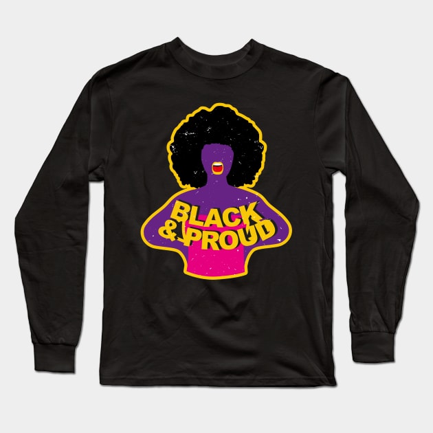 Black & Proud Long Sleeve T-Shirt by Riczdodo